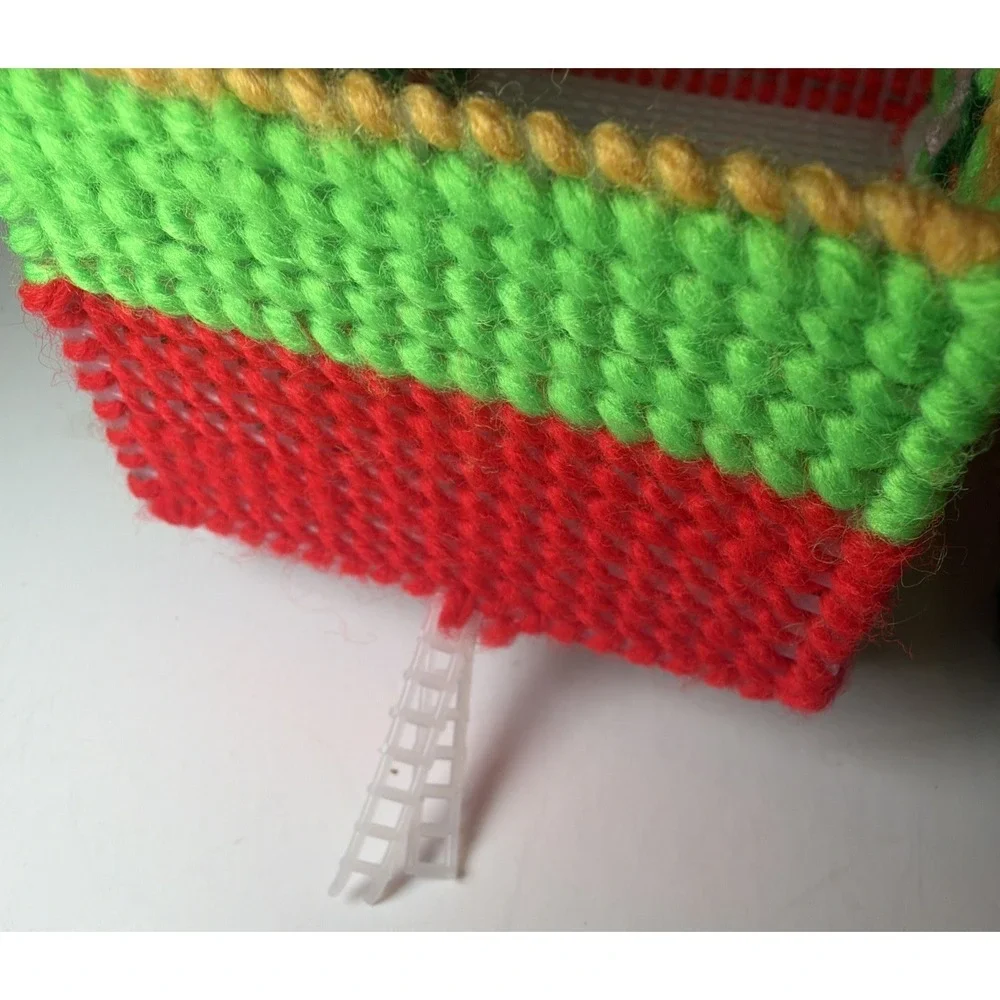 Handmade Needlepoint Christmas Train Plastic Canvas